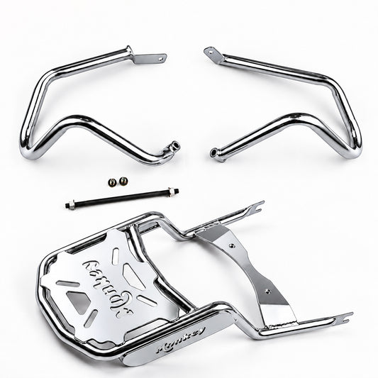 Chrome Crash Bar Engine Guard & Rear Luggage Rack Kit Honda Monkey 125 2018-2026