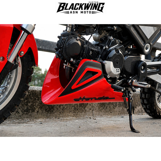 Belly Panel Fairing Frame Guard Cover Trim Red + Logo For Honda Grom 125 2021 - 2026