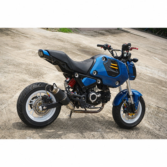 Set Of 7 Piece Frame Body Cover Side Upper Panel Blue Carbon Fiber For Honda Grom 2021-2024