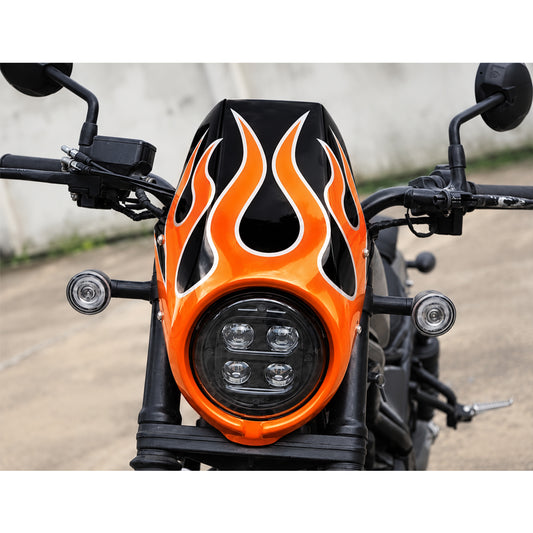 Headlight Cover Front Windshield Flame Graphics for Honda Rebel CMX 300 500 2017-2026