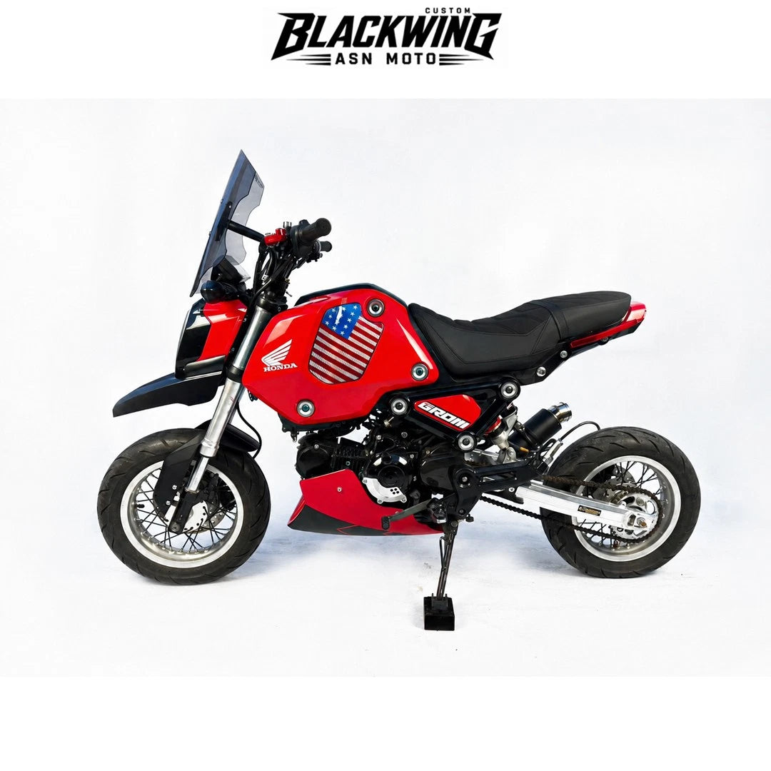 2Pc Front Fender Motard Mud Guard Fairing Black For Honda Grom 125 2021 - 2026