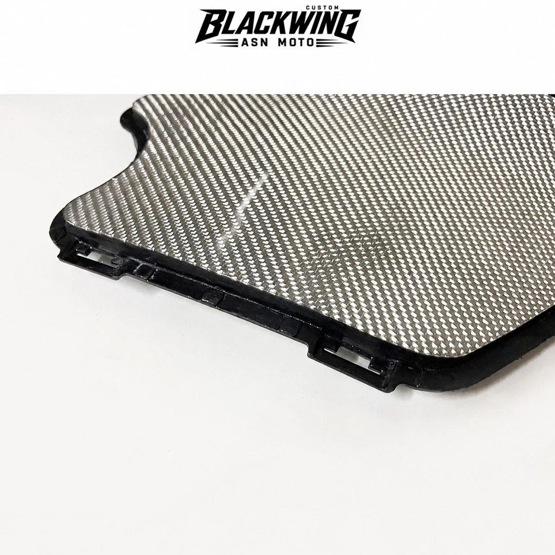 Frame Body R+L Cover Side Upper Panel Carbon Fiber White For Honda Grom 2021-2024