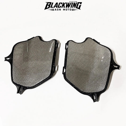 Frame Body R+L Cover Side Upper Panel Carbon Fiber White For Honda Grom 2021-2024