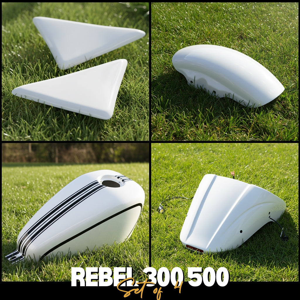 COVER FUEL OIL TANK / FRONT FENDER / REAR FENDER / SIDE COVER FRAME WHITE FOR HONDA REBEL CMX 300&500 2017-2025