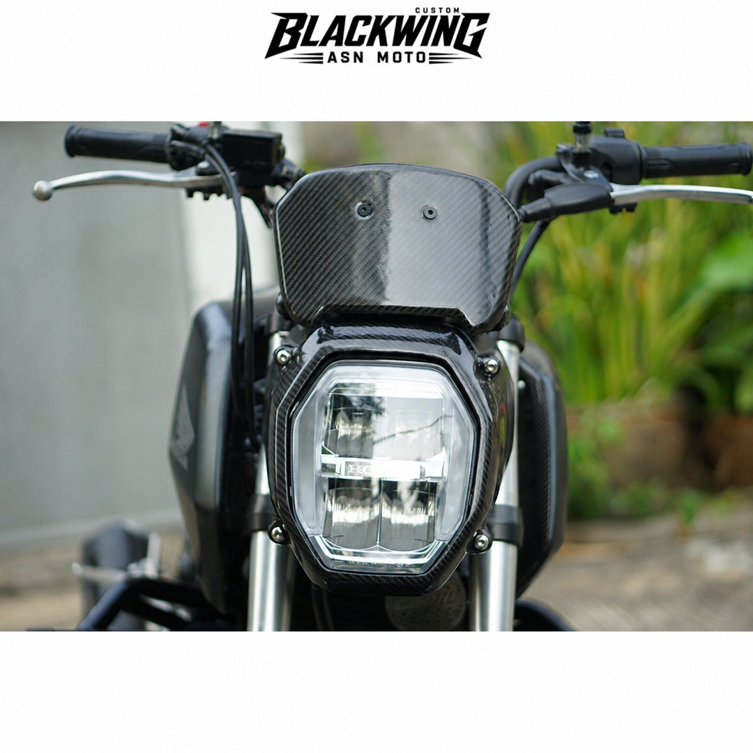 Set Of 2 Piece Frame Body Cover Side Upper Panel Carbon Fiber For Honda Grom 2021-2024
