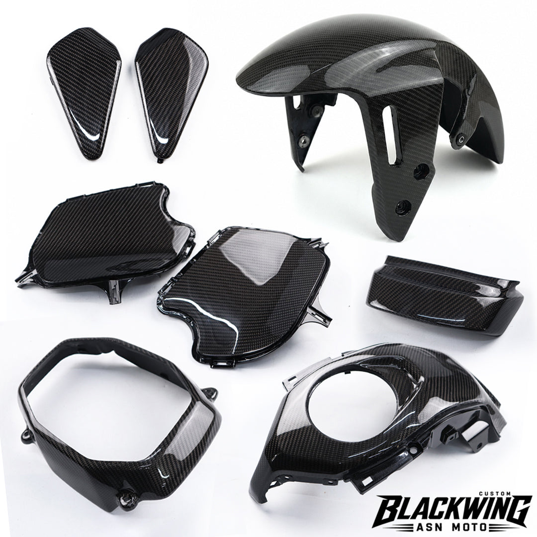 Set Of 8 Piece Frame Body Cover Side Upper Panel Carbon Fiber For Honda Grom 2021-2024