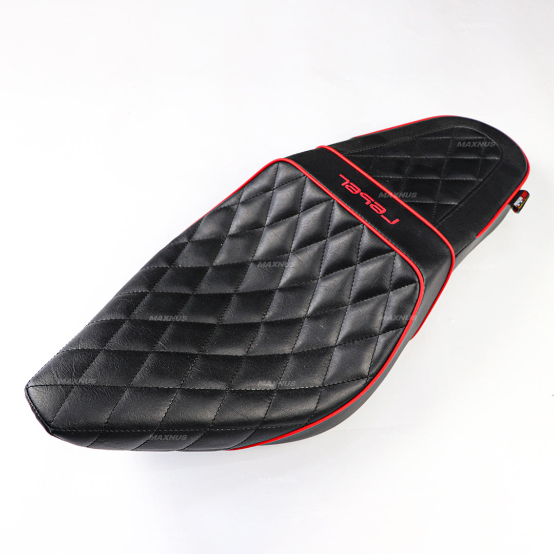 SEAT DOUBLE SADDLE DUAL DRIVER SEATS PAD CUSHION V.6 FOR HONDA REBEL CMX 300&500 2017-2025