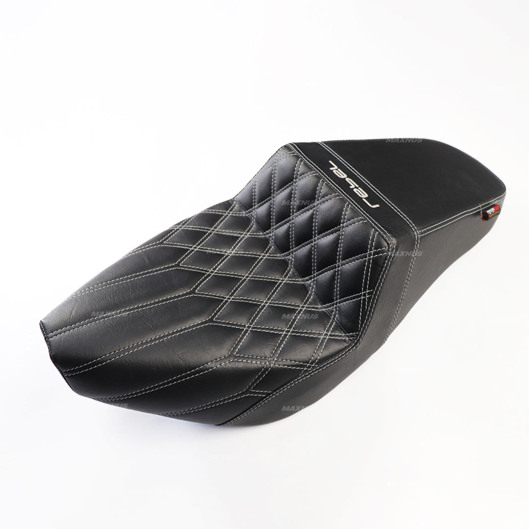 SEAT DOUBLE SADDLE DUAL DRIVER SEATS PAD CUSHION V.21 FOR HONDA REBEL CMX 300&500 2017-2025