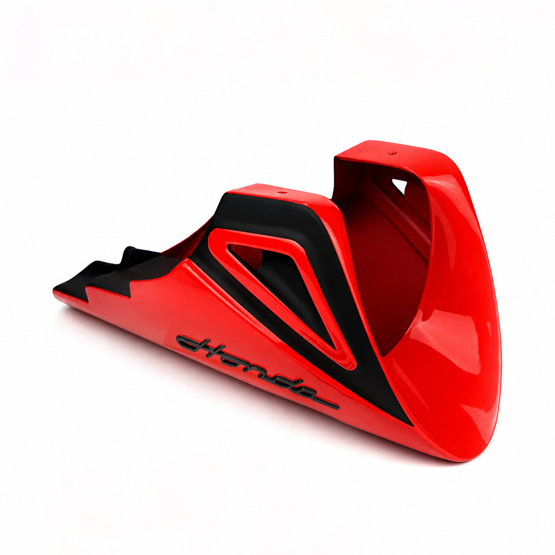 Belly Panel Fairing Frame Guard Cover Trim Red + Logo For Honda Grom 125 2021 - 2026