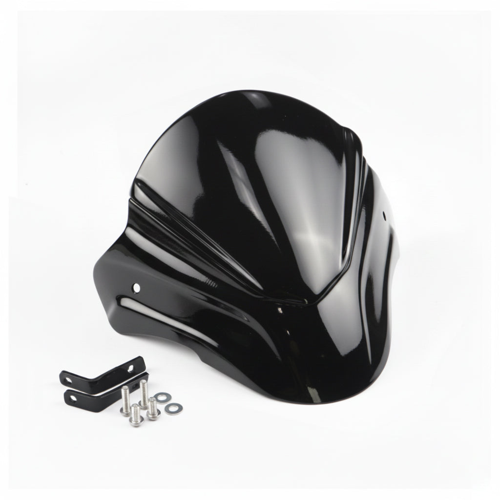 FRONT WINDSHIELD WINDSCREEN V.1 GLOSS BLACK FOR HONDA GROM 125 2021-2024