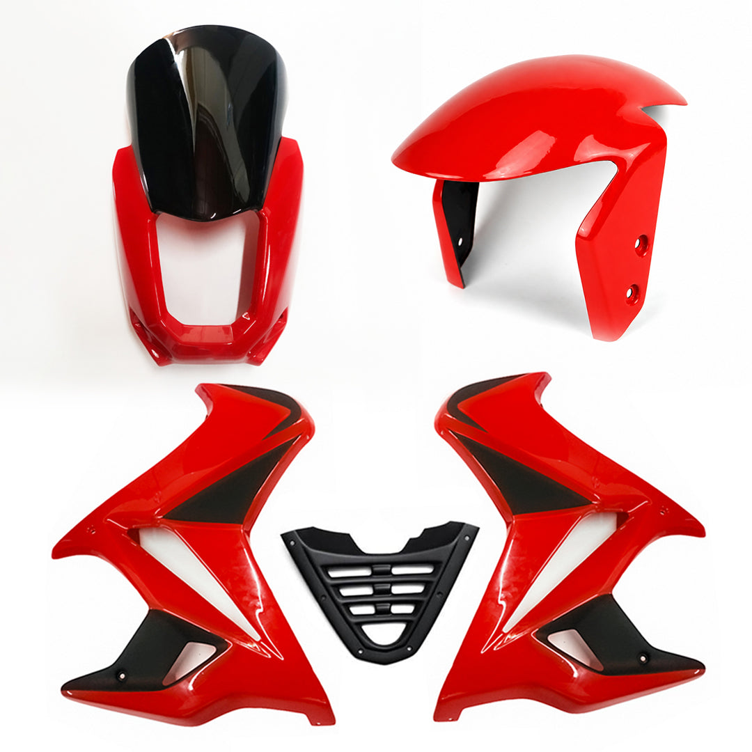 Set 3 Front Fender / Headlight Cover / Side Fairing Red For Honda Grom 125 2021 - 2024
