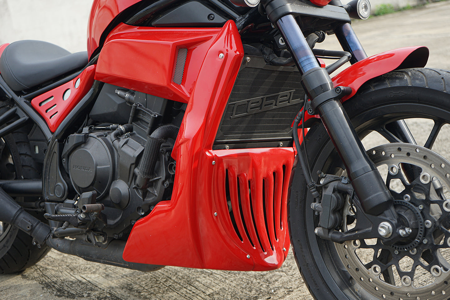 UNDER FAIRING BELLY PAN COVER ENGINE V.3 RED FOR HONDA REBEL CMX 1100 2020-2025