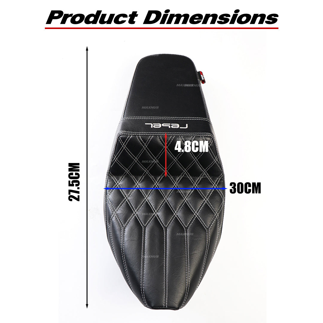 SEAT DOUBLE SADDLE DUAL DRIVER SEATS PAD CUSHION V.21 FOR HONDA REBEL CMX 300&500 2017-2025