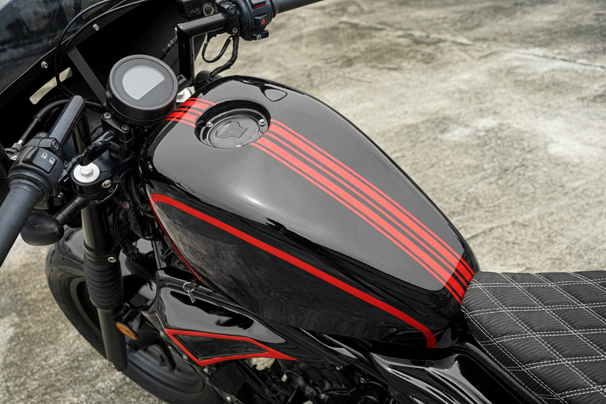 FULL SET OF 8 PIECES BLACK V.2 FIT FOR HONDA REBEL CMX 300 2017-2024