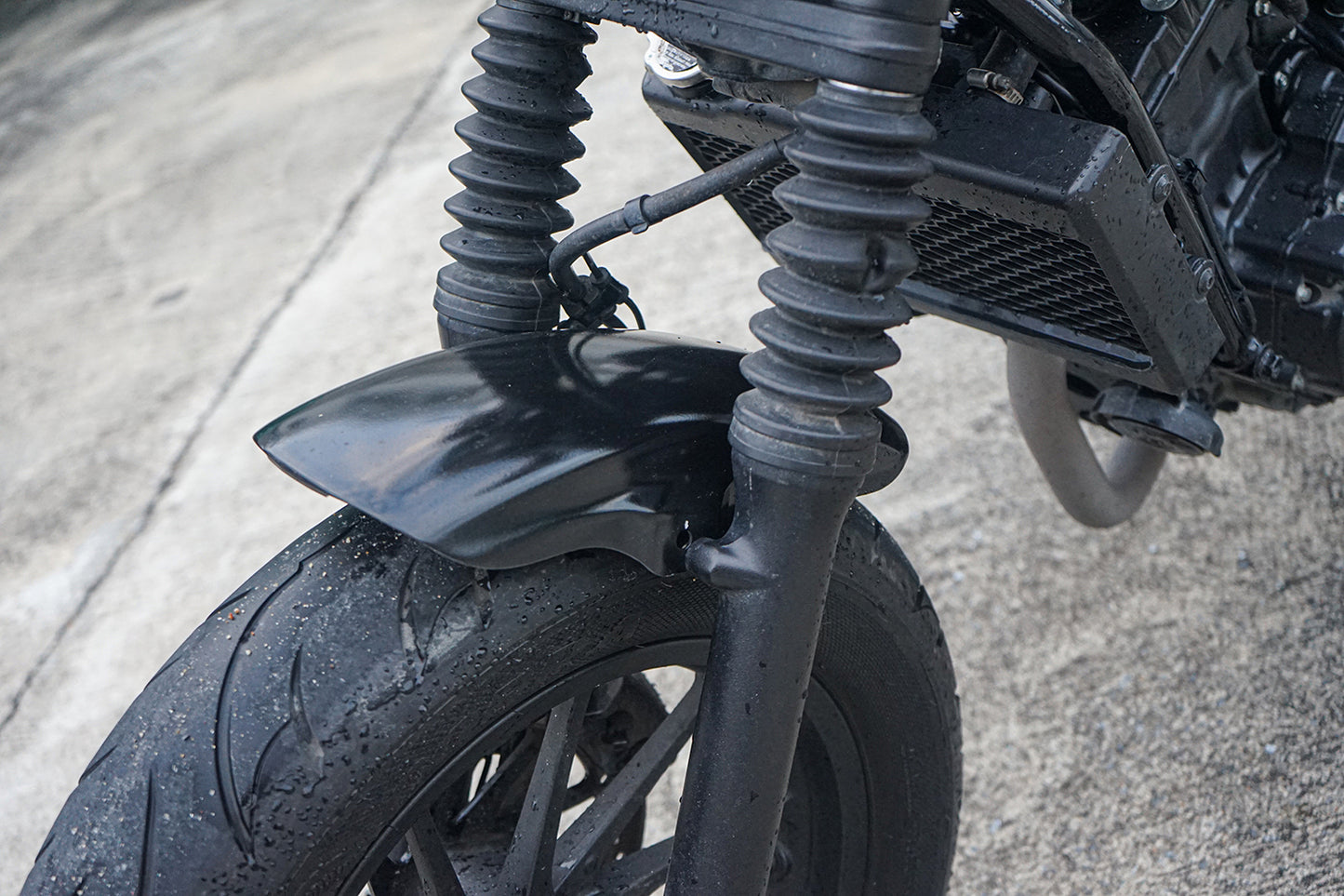 SHORT FRONT FENDER FAIRING MUD GUARD GLOSS BLACK FOR HONDA REBEL CMX 300 500 2017-2025