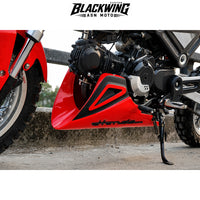 Belly Panel Fairing Frame Guard Cover Trim Red + Logo For Honda Grom 125 2021 - 2026