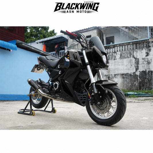 Set 3 Front Fender / Headlight Cover / Side Fairing Black For Honda Grom 125 2021 - 2024