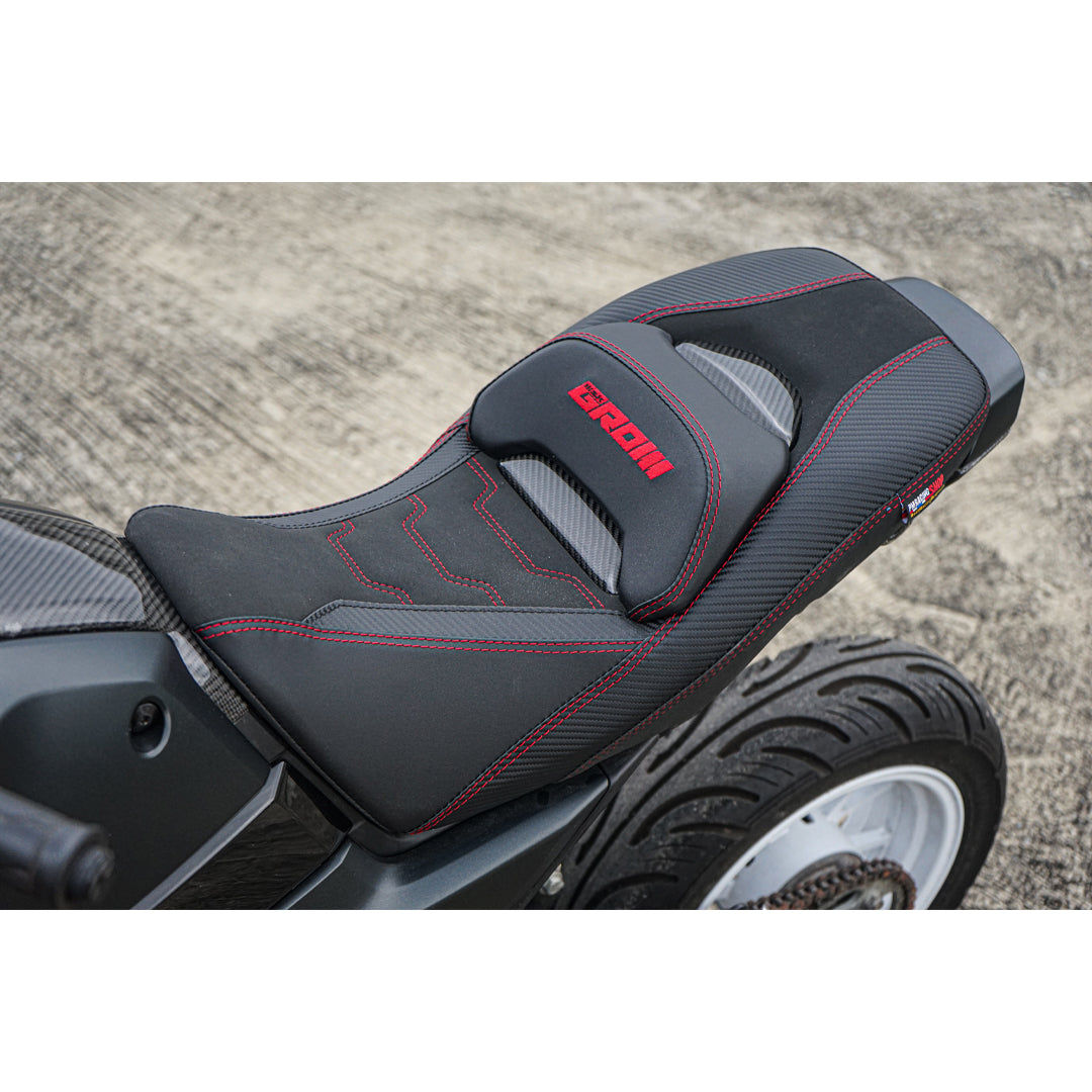 REPLACEMENT DUAL CARBON SEAT STITCH BLACK FIT FOR HONDA GROM125 2021-2025