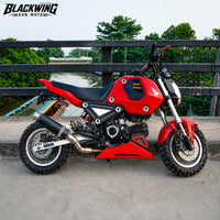 Belly Panel Fairing Frame Guard Cover Trim Red + Logo For Honda Grom 125 2021 - 2026
