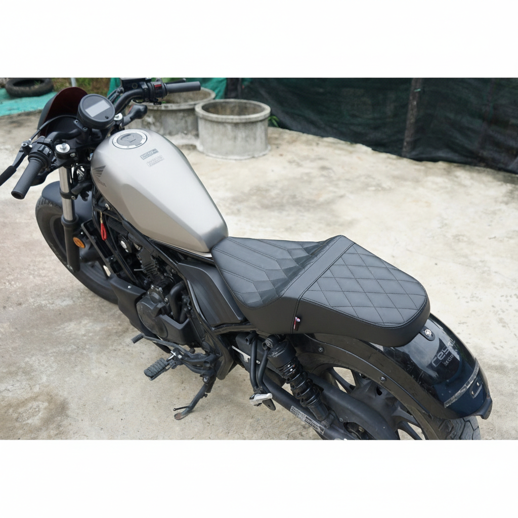 SEAT DOUBLE SADDLE DUAL DRIVER SEATS PAD CUSHION V.26 FOR HONDA REBEL CMX 300&500 2017-2025