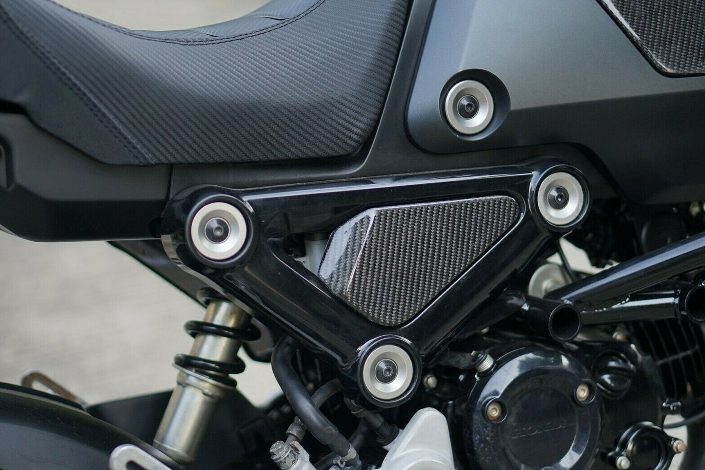 Set Of 4 Piece Frame Body Cover Side Upper Panel Carbon Fiber For Honda Grom 2021-2024