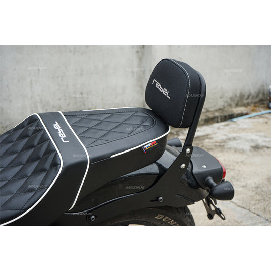 REAR BACKREST FOR PASSENGER STEEL BLACK SISSY BAR SEAT FOR HONDA REBEL CMX 300&500 2017-2025