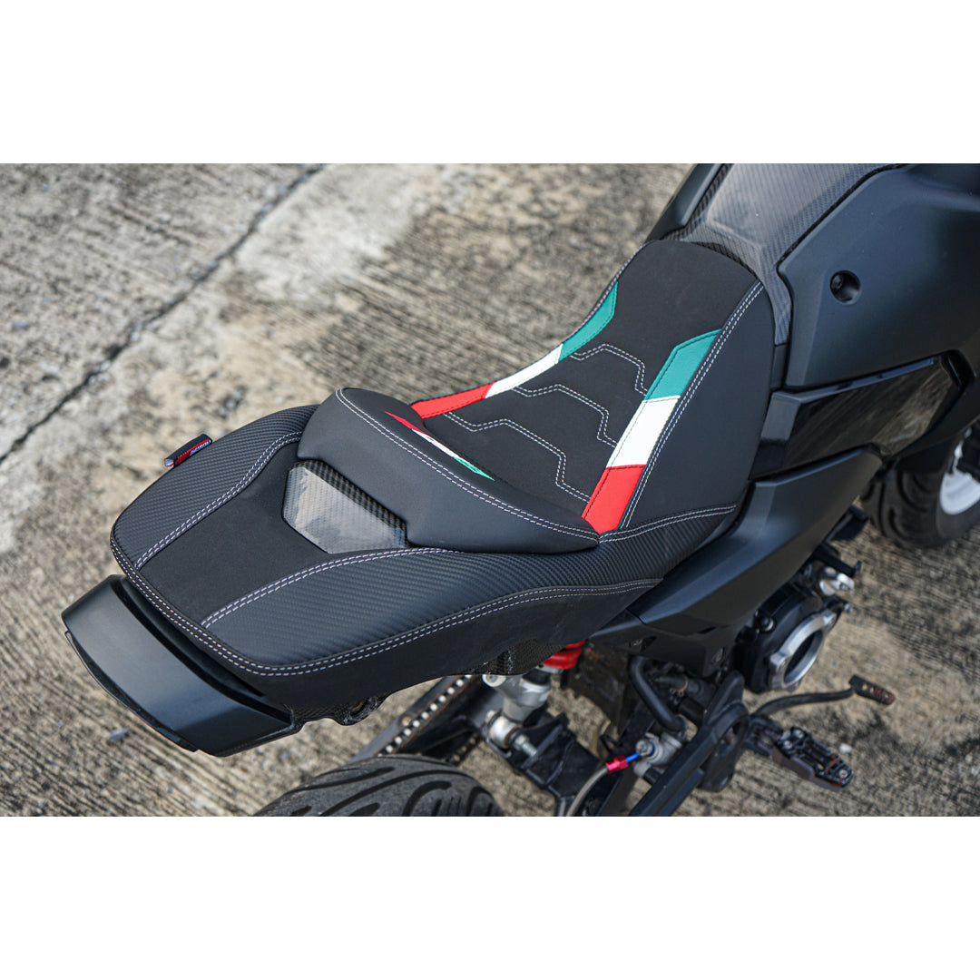 REPLACEMENT DUAL CARBON SEAT STITCH BLACK FIT FOR HONDA GROM125 2021-2025