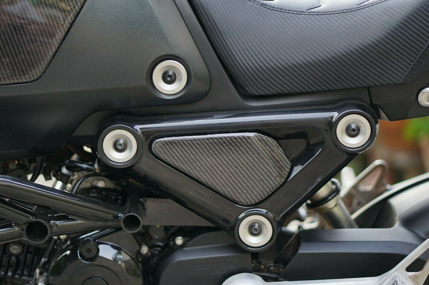 Set Of 4 Piece Frame Body Cover Side Upper Panel Carbon Fiber For Honda Grom 2021-2024
