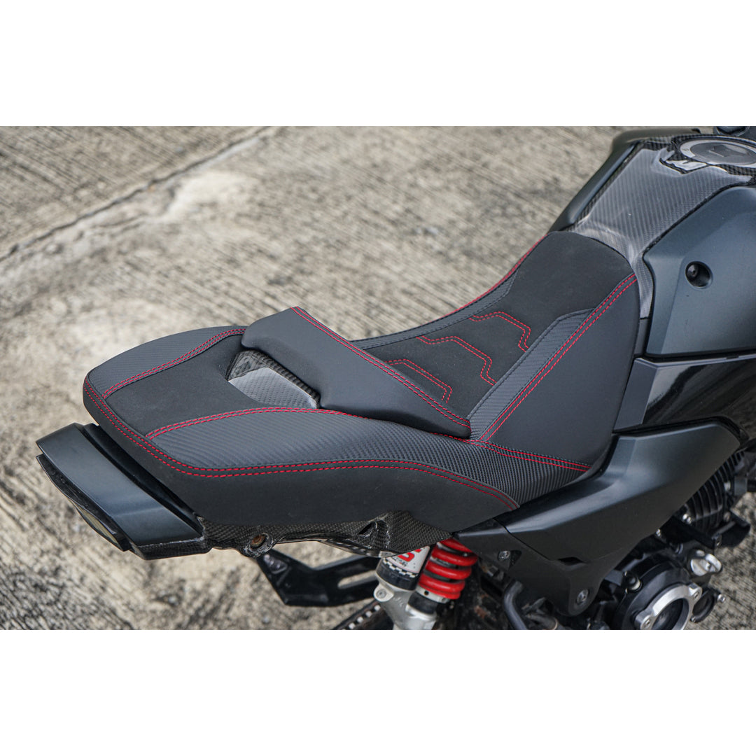 REPLACEMENT DUAL CARBON SEAT STITCH BLACK FIT FOR HONDA GROM125 2021-2025
