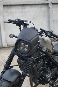 Black Front Windshield Headlight Cover for Honda Rebel CMX 300 2020-2025