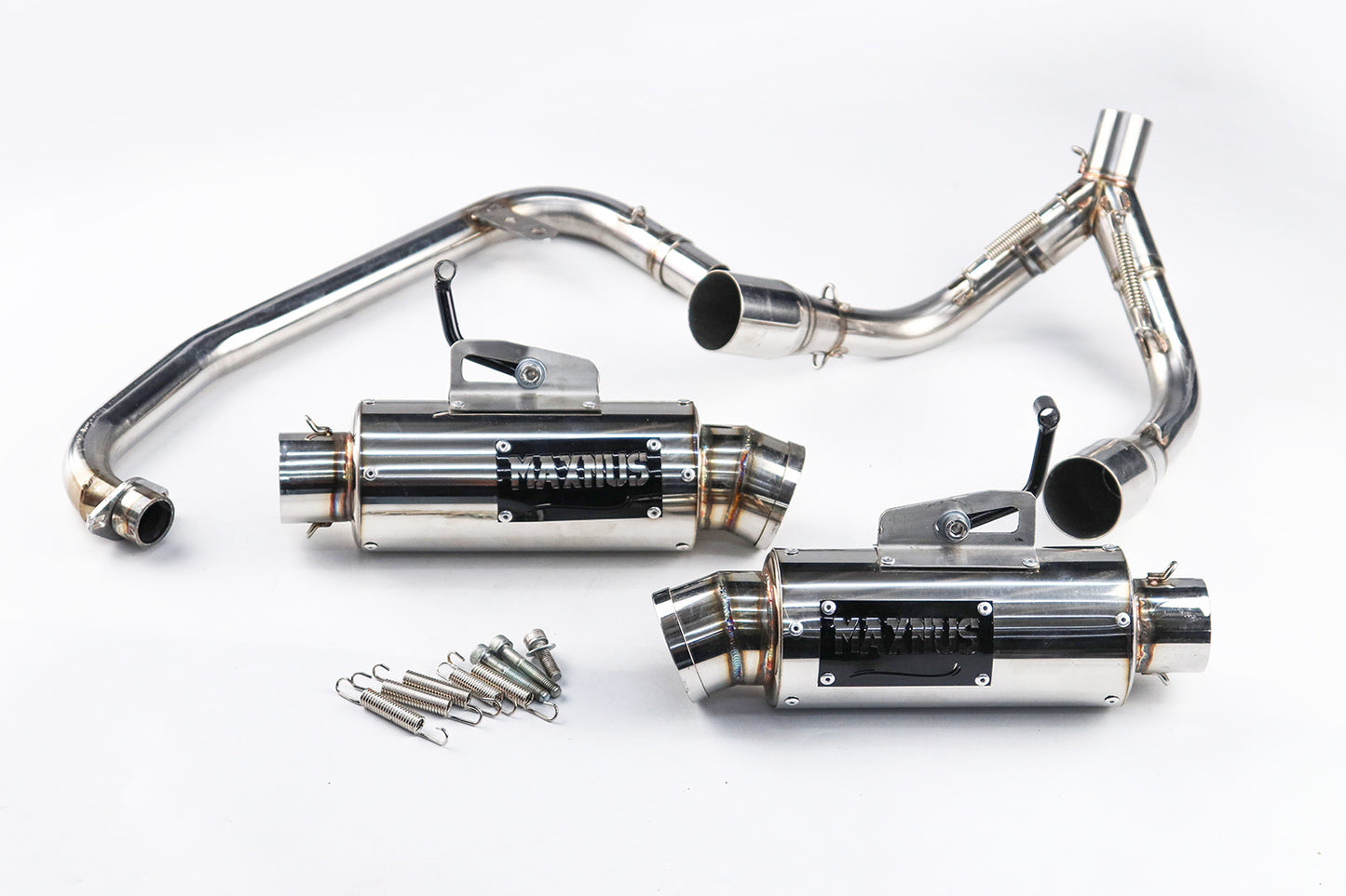DUAL EXHAUST SYSTEM STAINLESS PIPE MUFFLER + LOGO FOR HONDA GROM 125 2021-2025