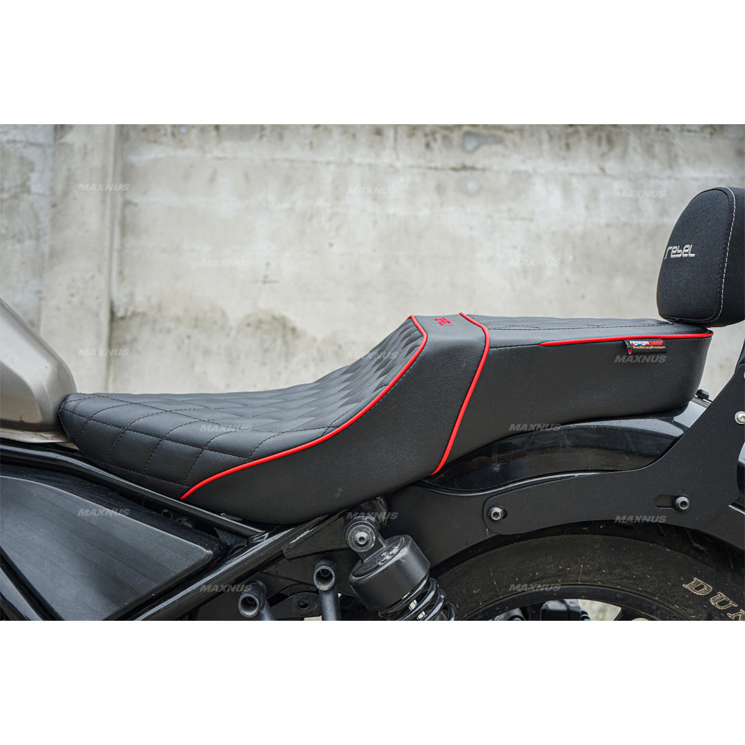 SEAT DOUBLE SADDLE DUAL DRIVER SEATS PAD CUSHION V.6 FOR HONDA REBEL CMX 300&500 2017-2025