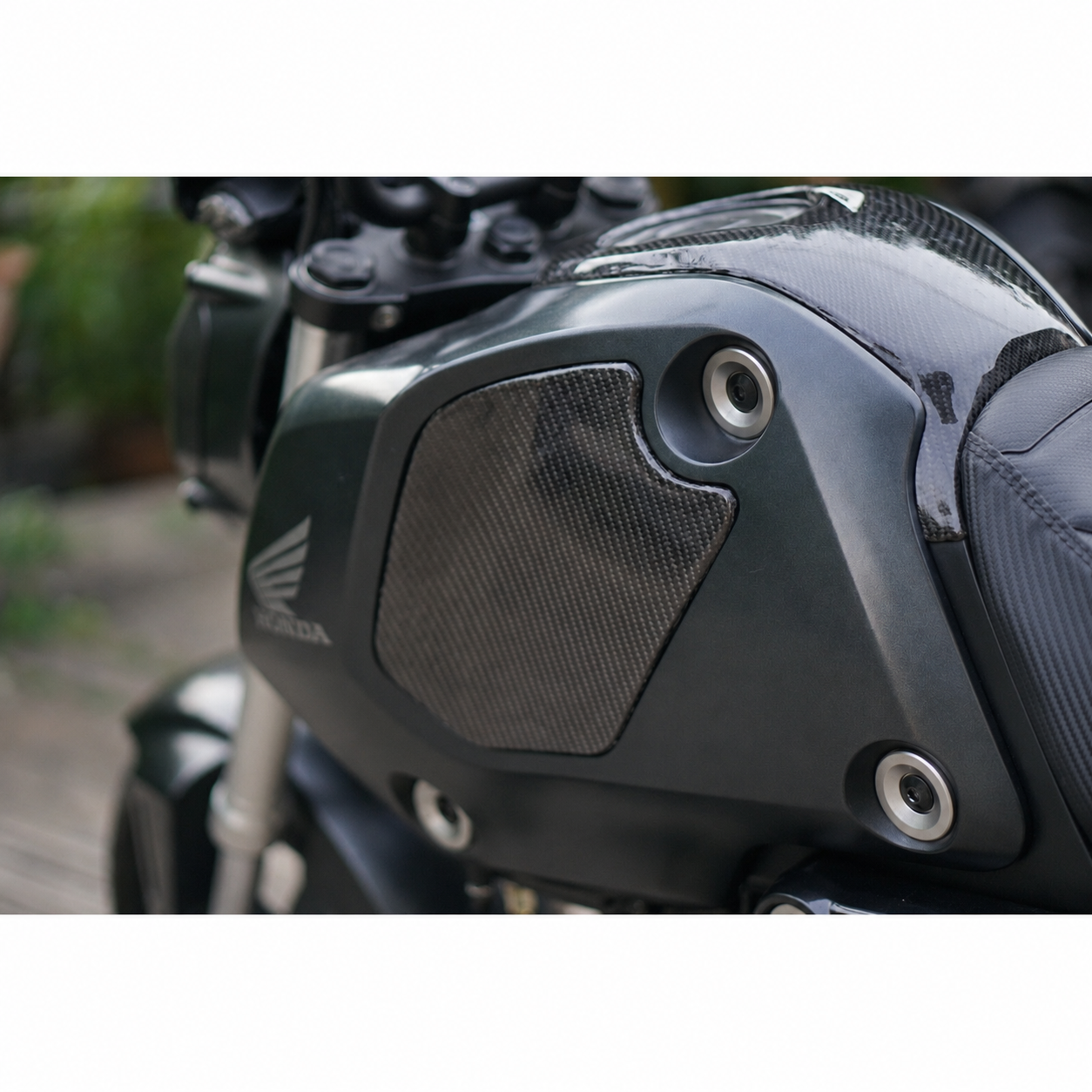 Frame Body R+L Cover Side Upper Panel Carbon Fiber For Honda Grom 2021-2024