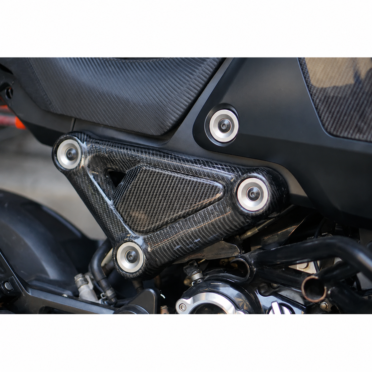 Frame Body R+L Cover Side Upper Panel Carbon Fiber For Honda Grom 2021-2024