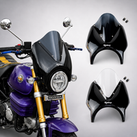ฝาครอบไฟหน้าสีดำ ชิลด์บังลมใส V.5 สำหรับ HONDA MONKEY Z125 ปี 2018-2025