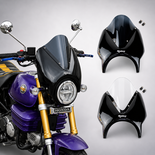 Headlight Cover Black Windshield Clear V.5 For Honda Monkey Z125 2018-2026