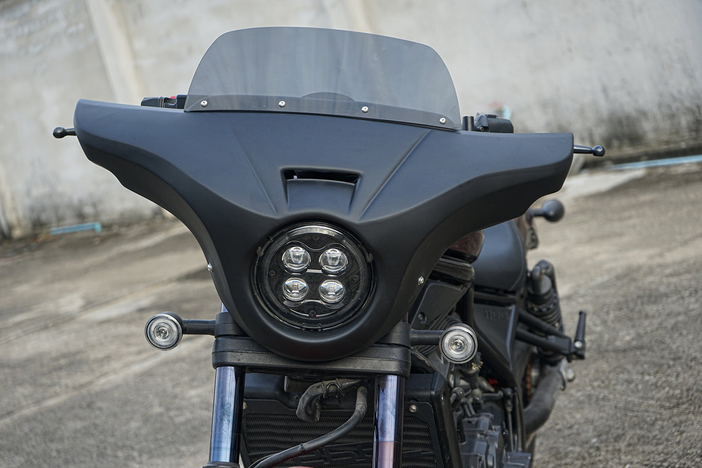 Front Batwing Fairing Windshield Matte Black Honda Rebel 1100 CMX (2021-2024)