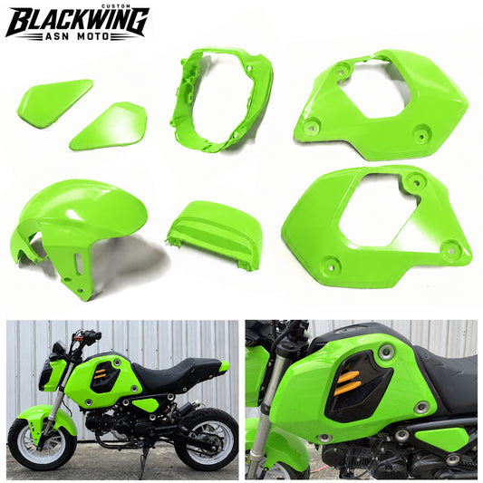 Lime Green 7Pc Body Pastel Panels Frame Body For Honda Grom 125 2021-2024