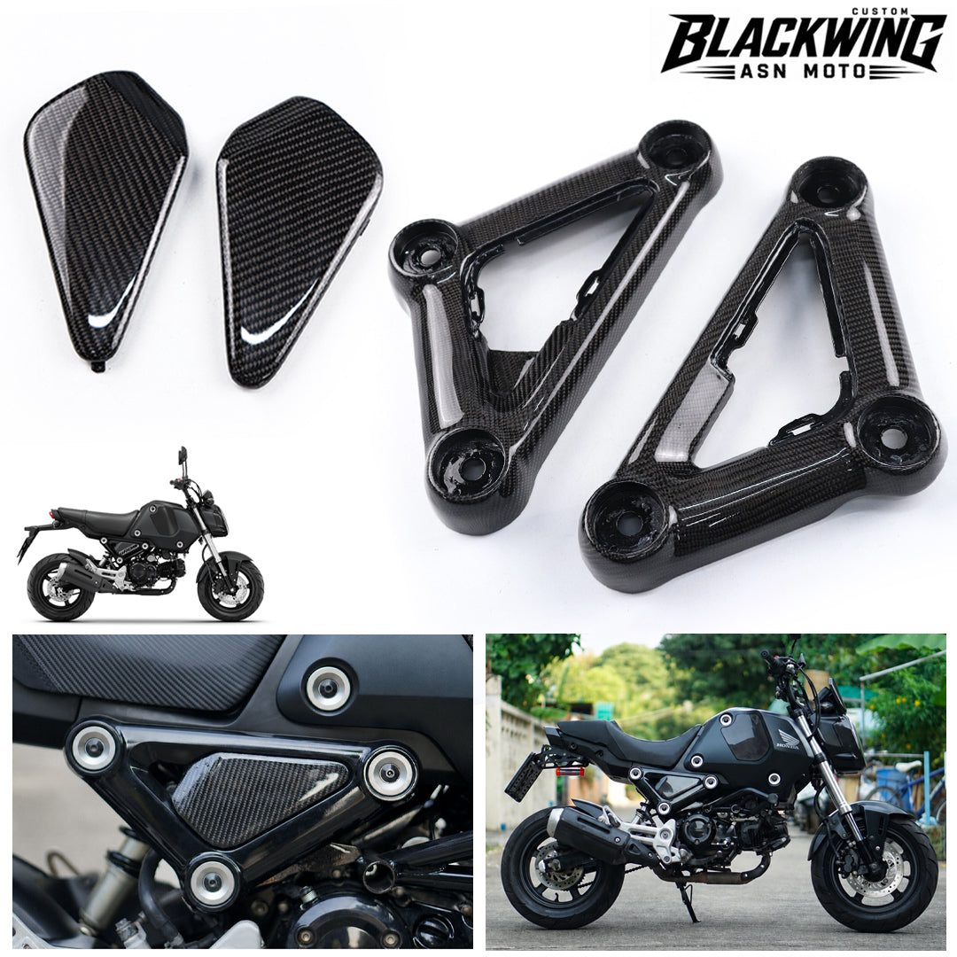 Set Of 4 Piece Frame Body Cover Side Upper Panel Carbon Fiber For Honda Grom 2021-2024
