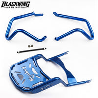 Blue Crash Bar Engine Guard & Rear Luggage Rack Kit Honda Monkey Z125 2018-2026