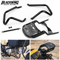 Crash Bar Engine Guard & Rear Luggage Rack Kit Honda Monkey 125 2018-2026 Black