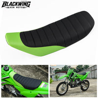 Black Replacement Seat Pad Stitch Green Fit For Kawasaki KLX110L 2002-2026