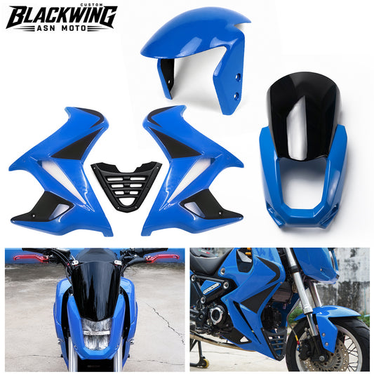 Set 3 Front Fender / Headlight Cover / Side Fairing Blue For Honda Grom 125 2021 - 2024