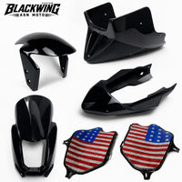 Set 5 Front Fender / Headlight Cover / Rear Cover / Side Frame / Under Fairing Black For Honda Grom 125 2021 - 2024