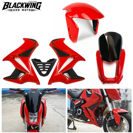 Set 3 Front Fender / Headlight Cover / Side Fairing Red For Honda Grom 125 2021 - 2024