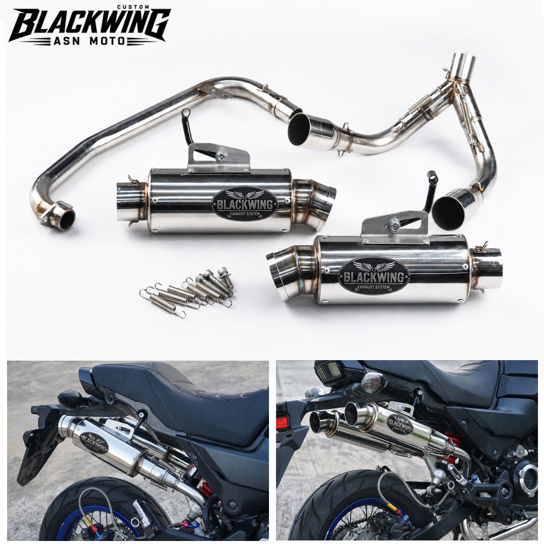 デュアルエキゾーストシステム ステンレスパイプマフラー + ロゴ ホンダ グロム 125 2021-2026用