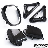 Set Of 5 Piece Frame Body Cover Side Upper Panel Carbon Fiber For Honda Grom 2021-2024