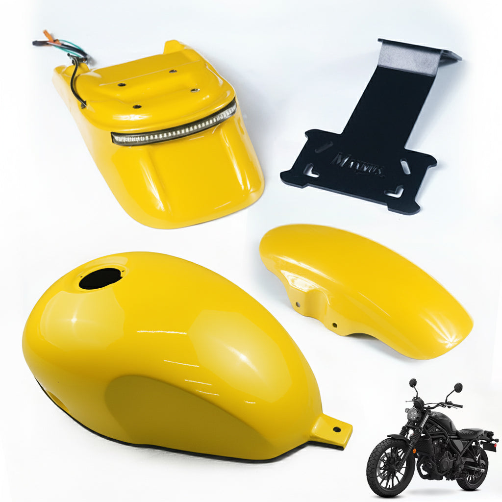 SET 3 PSC TANK COVER / FRONT + REAR FENDER YELLOW FIT FOR HONDA SCL CL 300 500 2023-2025