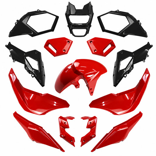 ชุดแฟริ่งสีแดงและดำ + สติ๊กเกอร์ สำหรับ Honda MSX SF 125 ปี 2016-2020