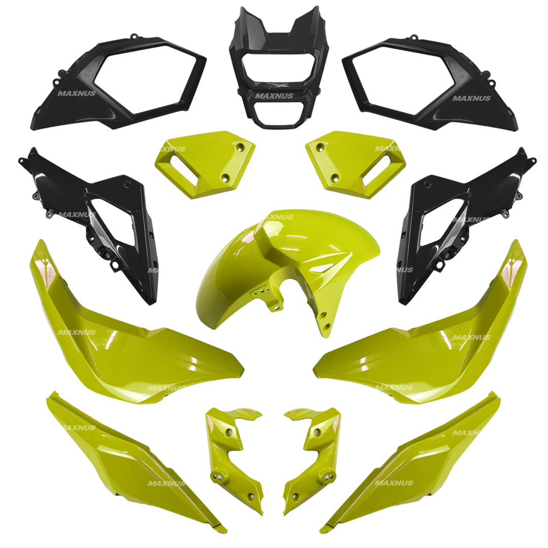 YELLOW & BLACK FAIRING SET + DECALS FOR HONDA GROM MSX SF 125 2016-2020